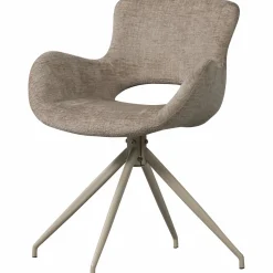 Hot WOOOD Eliva eetkamerstoel structure velvet - set van 2 Zand