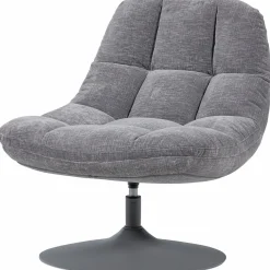 WOOOD Elvi draaifauteuil chenille structuur lichtgrijs