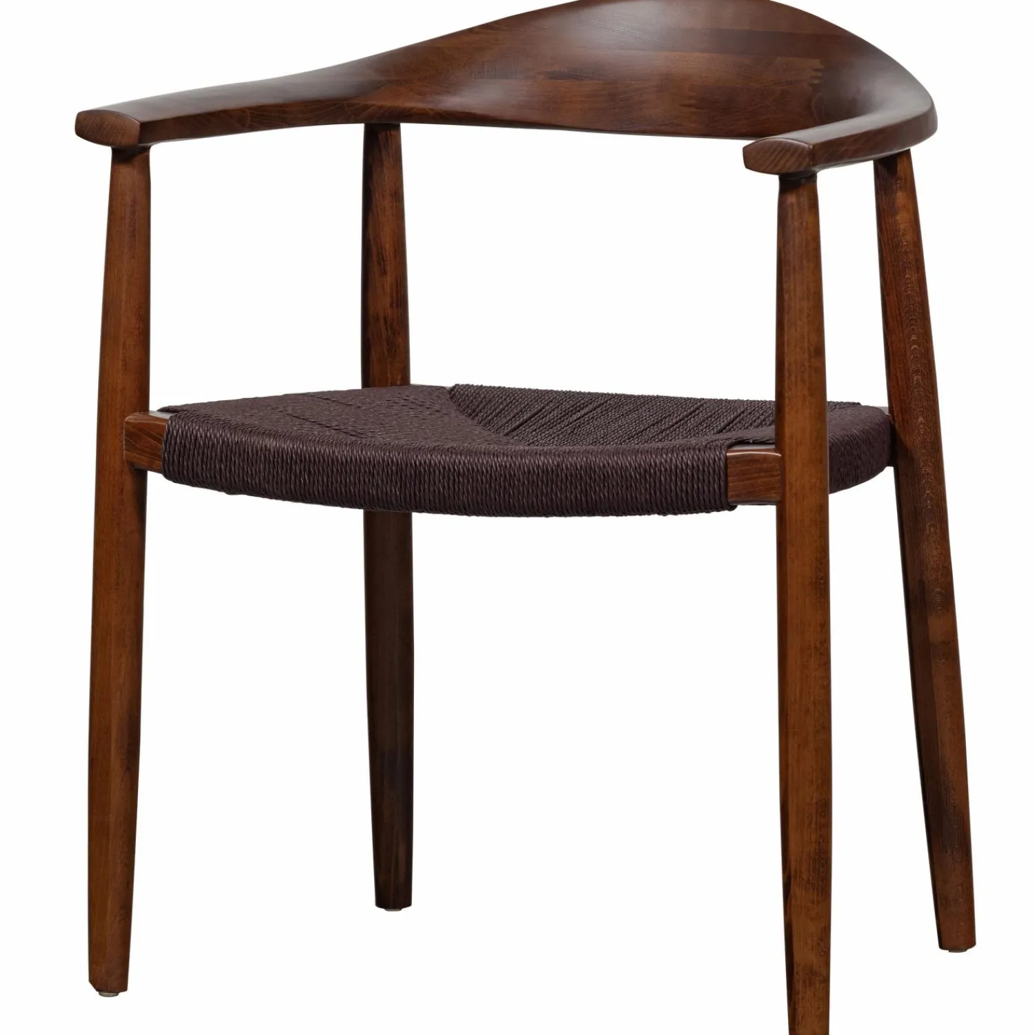 Outlet WOOOD Embrace eetkamerstoel hout gevlochten zitting donkerbruin