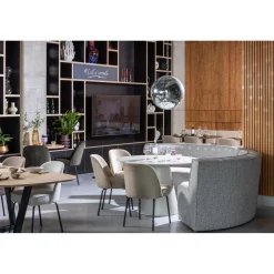 Clearance WOOOD Europa 2-zits eetbank geweven stof Zand melange