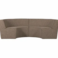 Outlet WOOOD Europa 4-zits eetbank geweven stof Donkerbruin melange