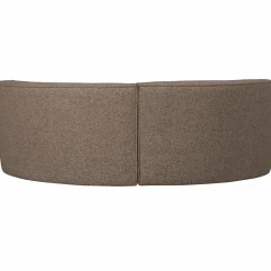 Outlet WOOOD Europa 4-zits eetbank geweven stof Donkerbruin melange