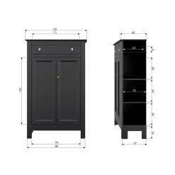 Clearance WOOOD Eva meidenkast grenen diep Zwart