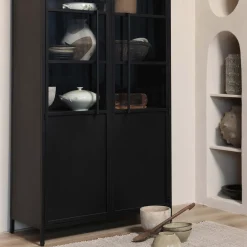 Outlet WOOOD Exhibit vitrinekast metaal Zwart