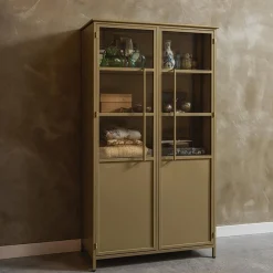 Outlet WOOOD Exhibit vitrinekast metaal Khaki