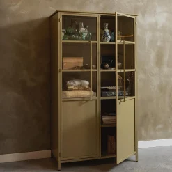 Outlet WOOOD Exhibit vitrinekast metaal Khaki