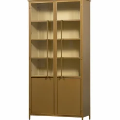 WOOOD Exhibit XL 2-deurs vitrinekast metaal Honinggeel