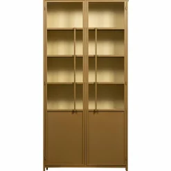 WOOOD Exhibit XL 2-deurs vitrinekast metaal Honinggeel