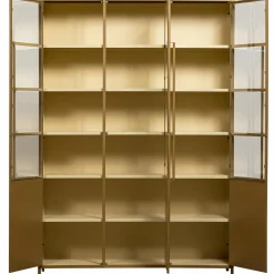 Online WOOOD Exhibit XL 3-deurs vitrinekast metaal Honinggeel