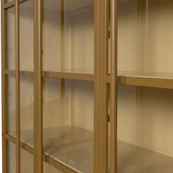 Online WOOOD Exhibit XL 3-deurs vitrinekast metaal Honinggeel