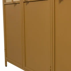 Online WOOOD Exhibit XL 3-deurs vitrinekast metaal Honinggeel