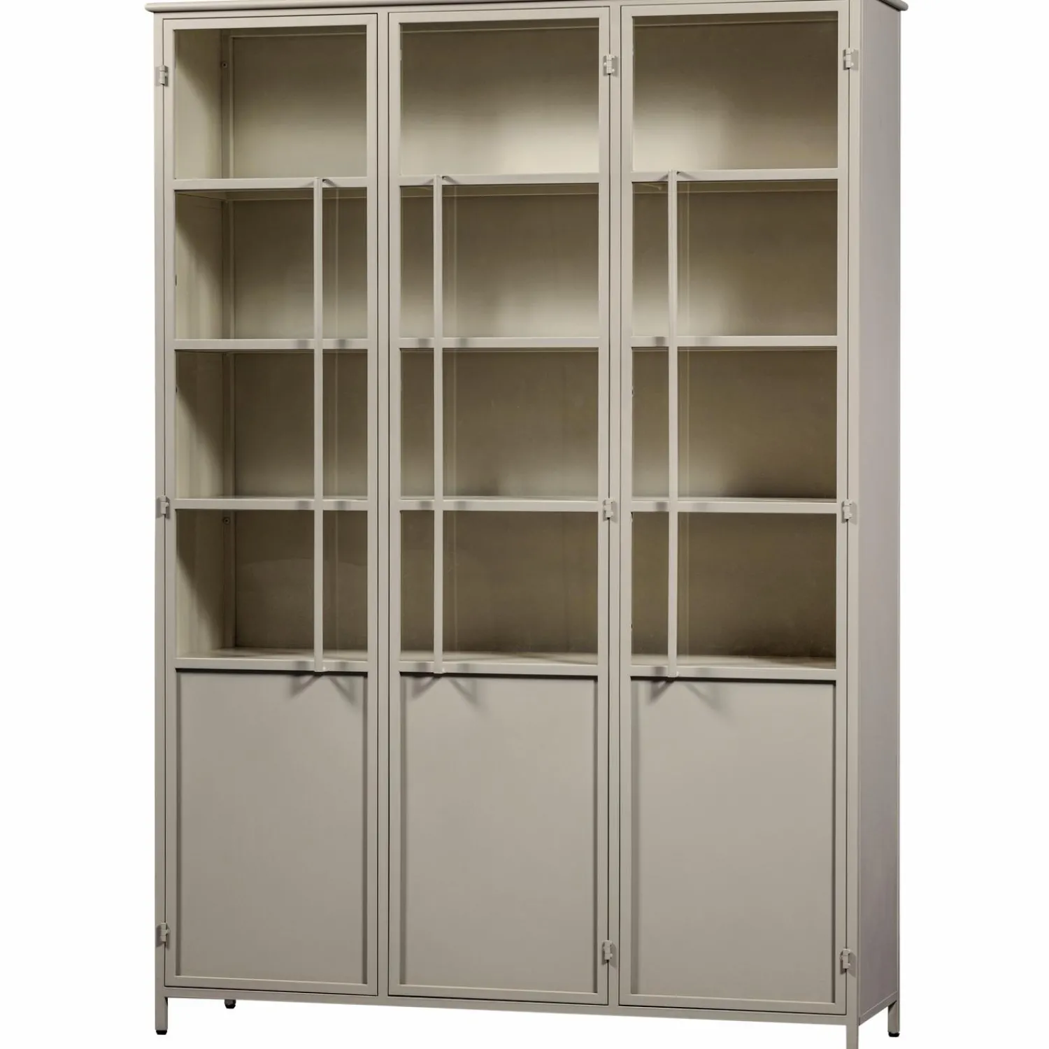 Online WOOOD Exhibit XL 3-deurs vitrinekast metaal Zand