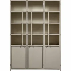 Online WOOOD Exhibit XL 3-deurs vitrinekast metaal Zand