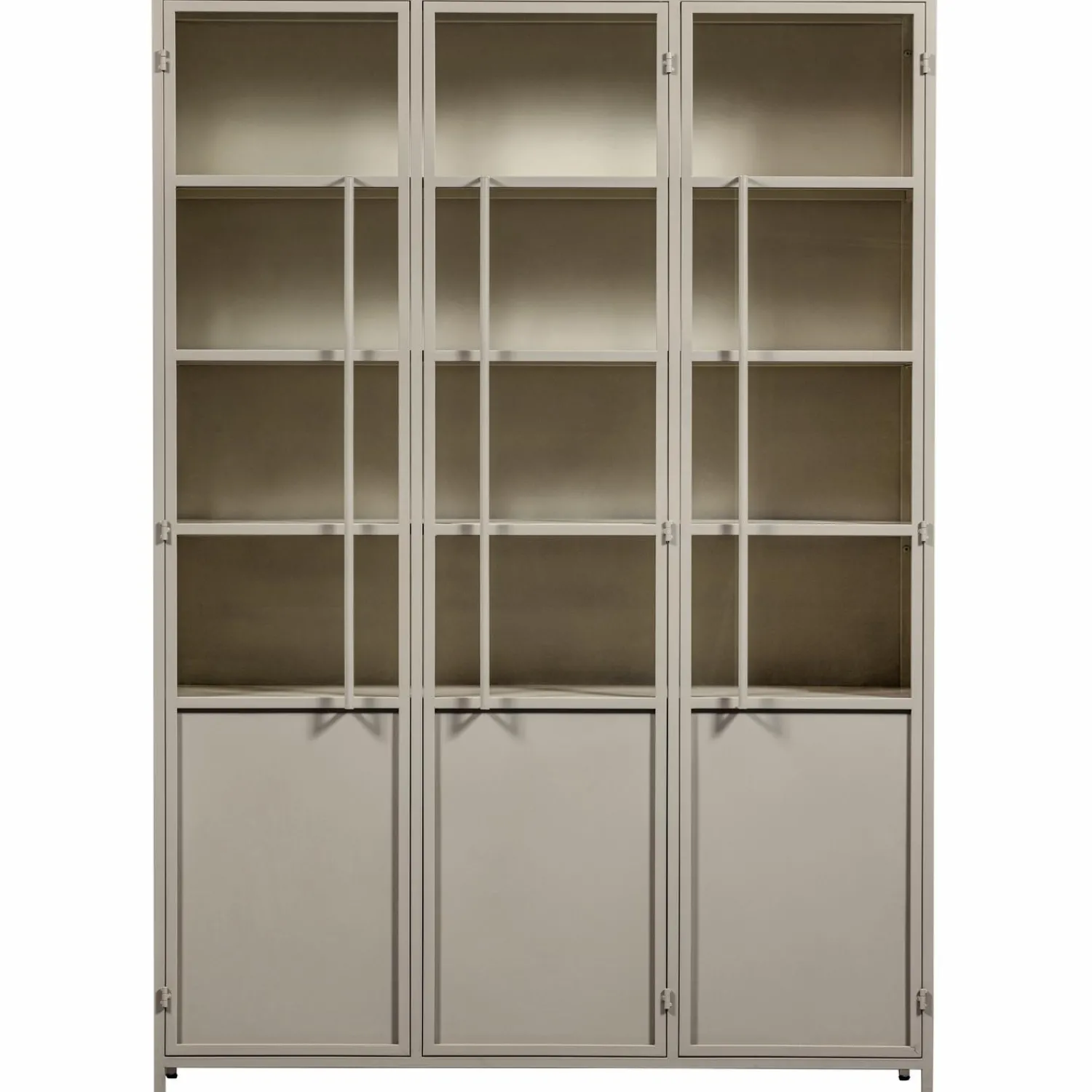 Online WOOOD Exhibit XL 3-deurs vitrinekast metaal Zand