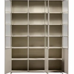 Online WOOOD Exhibit XL 3-deurs vitrinekast metaal Zand