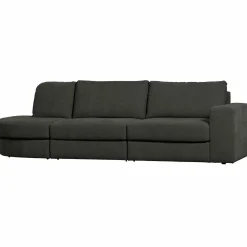 Hot WOOOD Family bank 2,5-zits ronding links Antraciet