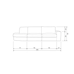 Sale WOOOD Family bank 2,5-zits ronding links Zand
