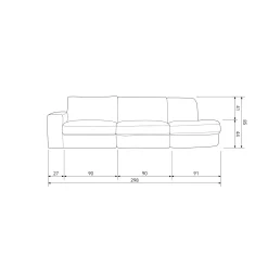 New WOOOD Family bank 2,5-zits ronding rechts Roze