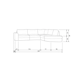 Outlet WOOOD Family hoekbank ronding rechts Groen