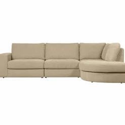 Online WOOOD Family hoekbank ronding rechts Zand