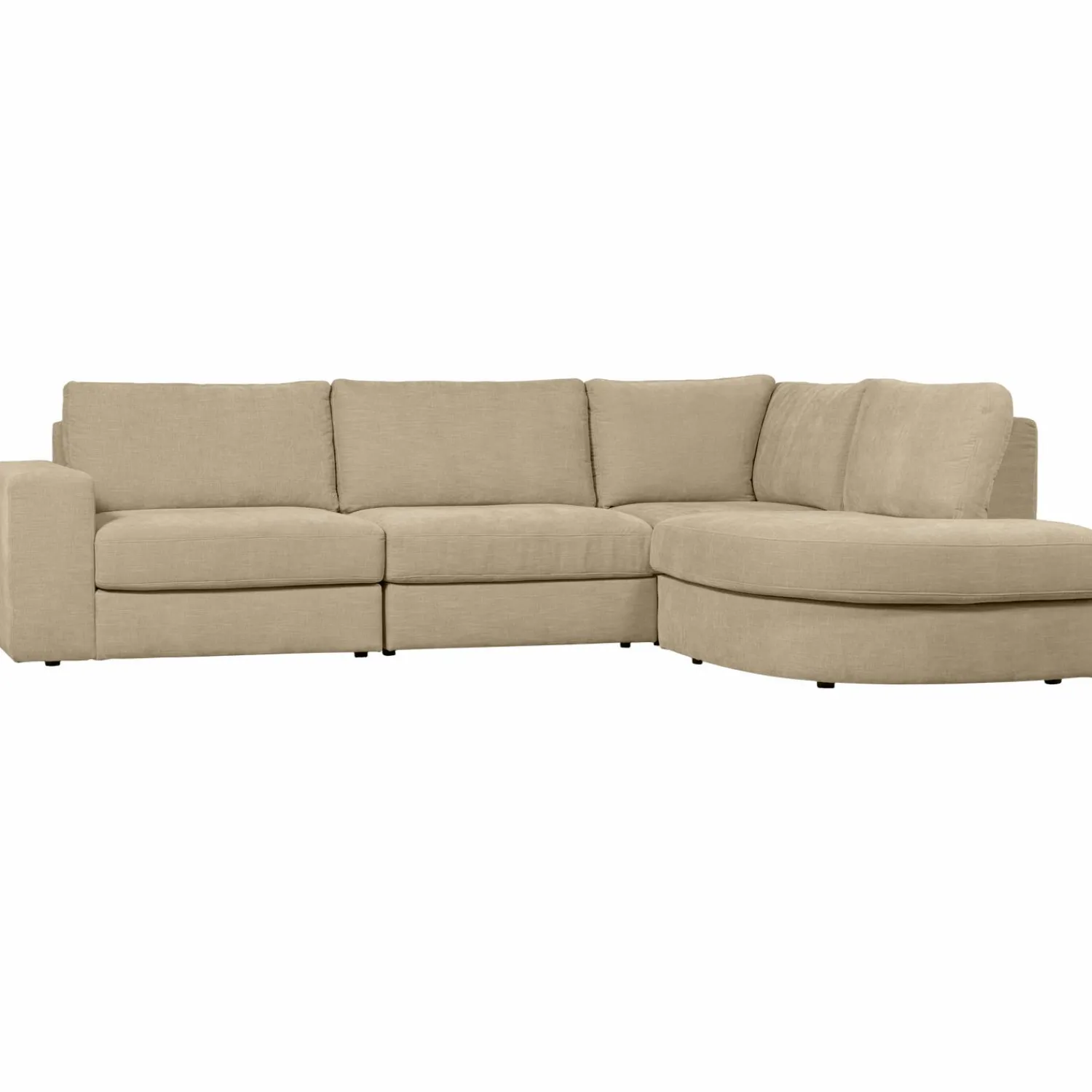 Online WOOOD Family hoekbank ronding rechts Zand