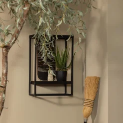 Hot WOOOD Febe wandrek tuin verticaal metaal zwart