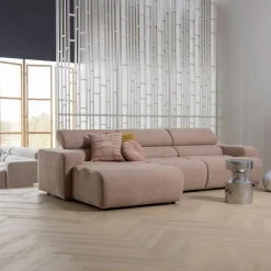 Hot WOOOD Feis kussens velvet roze/naturel - set van 3