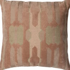 Hot WOOOD Feis kussens velvet roze/naturel - set van 3