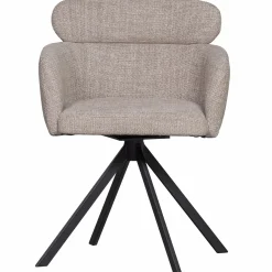 New WOOOD Fenne draaibare eetkamerstoel geweven stof Naturel