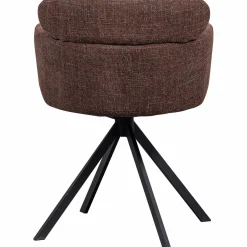 Hot WOOOD Fenne draaibare eetkamerstoel geweven stof kastanje Kastanjebruin