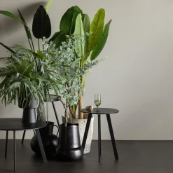 New WOOOD Fer bijzettafel buiten metaal ø70 cm Zwart