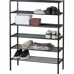 Best WOOOD Ferro schoenenrek stapel van 3 metaal zwart