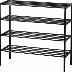 WOOOD Ferro schoenenrek stapel van 2 metaal zwart