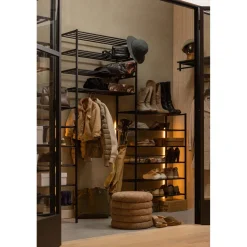 WOOOD Ferro schoenenrek stapel van 2 metaal zwart