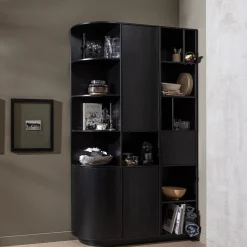 Best WOOOD Finca open vakkenkast 40 cm grenen diepzwart