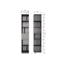 Best WOOOD Finca open vakkenkast 40 cm grenen diepzwart