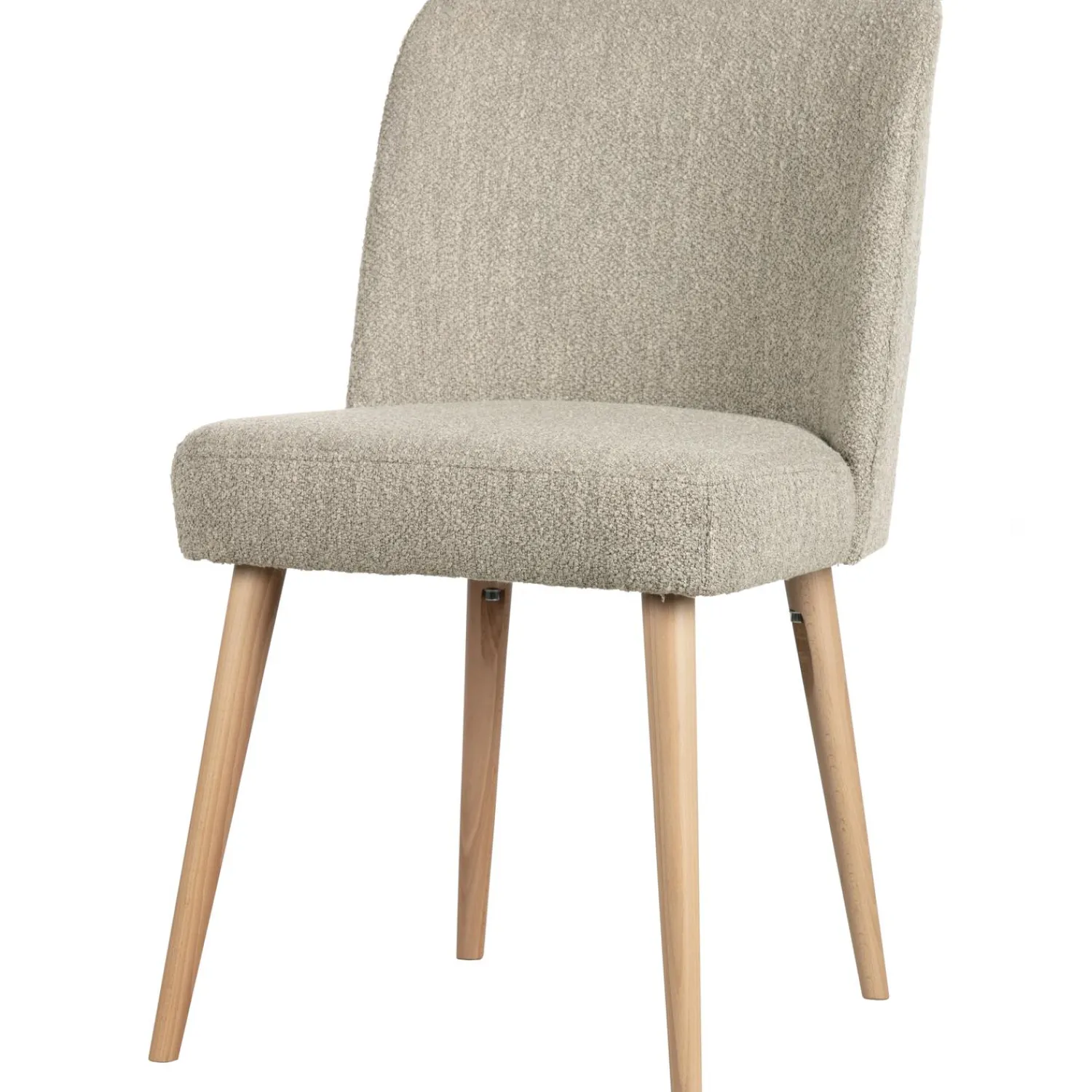 Clearance WOOOD Force eetkamerstoel bouclé Naturel