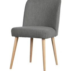 New WOOOD Force eetkamerstoel bouclé Staalgrijs