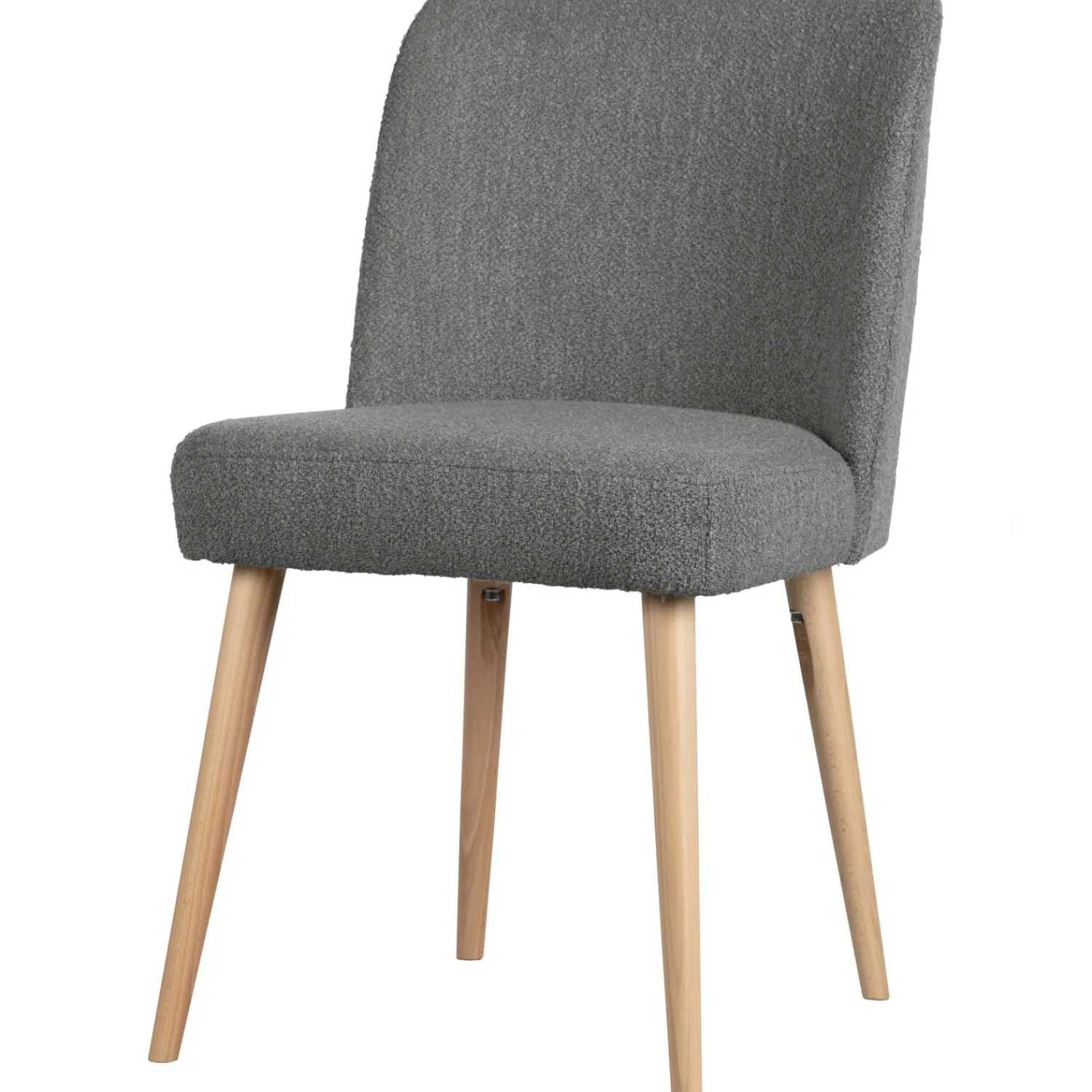 New WOOOD Force eetkamerstoel bouclé Staalgrijs