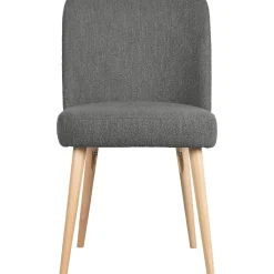 New WOOOD Force eetkamerstoel bouclé Staalgrijs