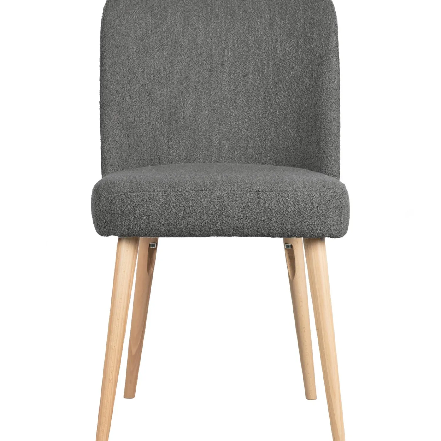 New WOOOD Force eetkamerstoel bouclé Staalgrijs