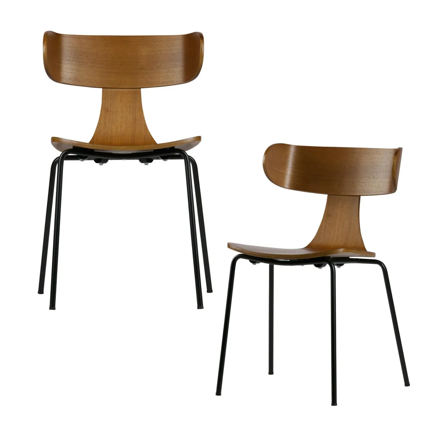 Best WOOOD Form houten stoel met metalen poot Bruin