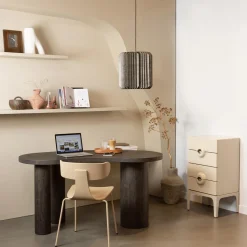 Outlet WOOOD Form houten stoel met metalen poot Zand