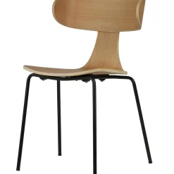 Online WOOOD Form houten stoel met metalen poot Naturel