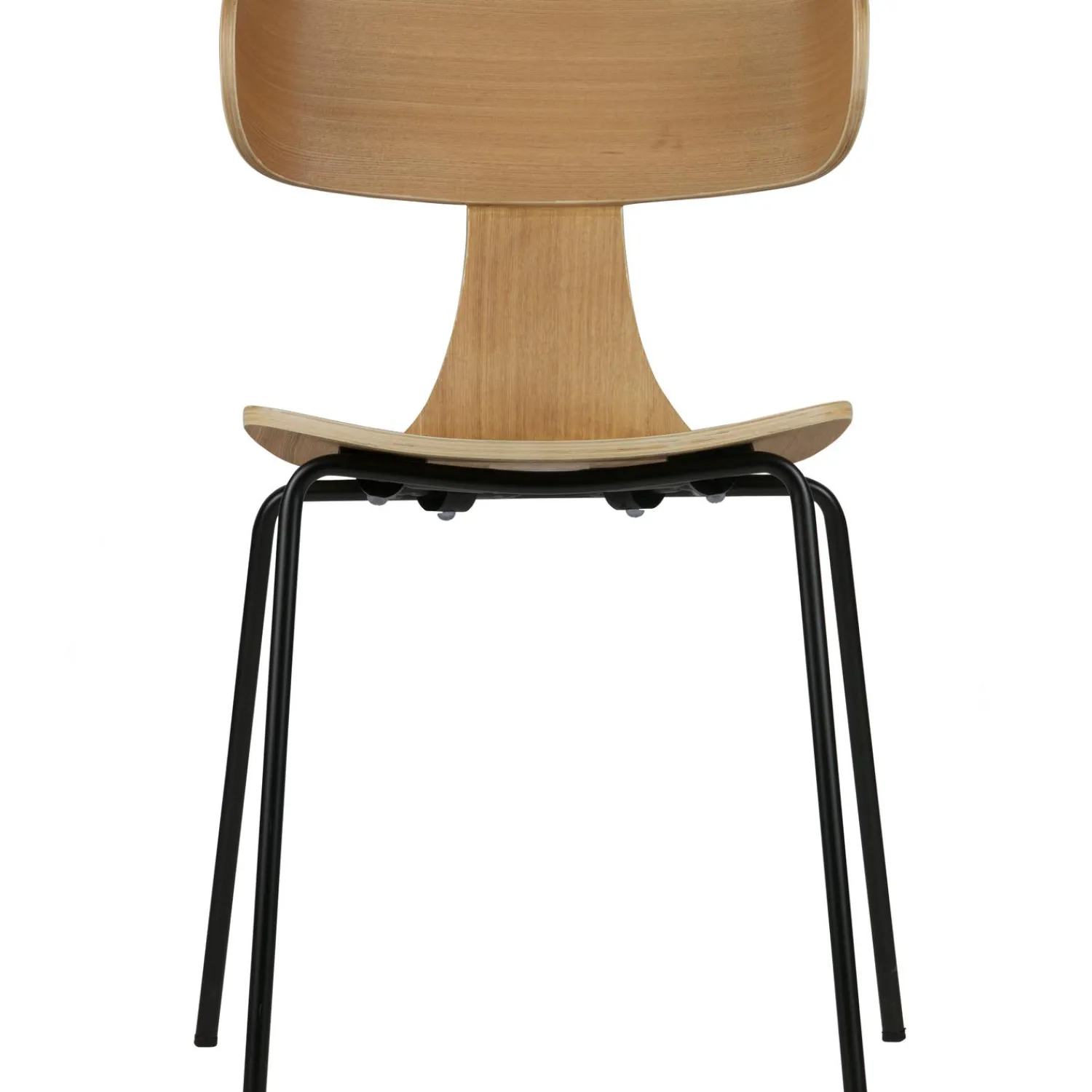 Online WOOOD Form houten stoel met metalen poot Naturel