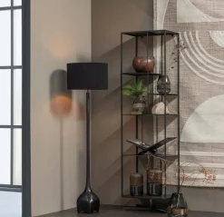 New WOOOD Foss lampenvoet aluminium antiek zwart/bruin