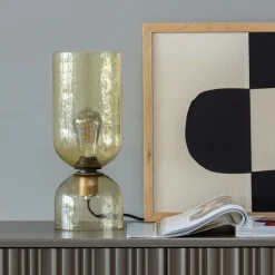 Best WOOOD Gigi tafellamp gehamerd glas 38 x Ø 15 cm