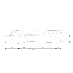 New WOOOD Grid hoekbank links geweven stof Zand