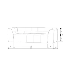 Online WOOOD Grid 3-zits bank geweven stof Donkergrijs