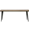 Hot WOOOD Guild tafel naturel met zwart onderstel 220x90 cm
